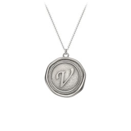 Initial Medallion Necklace - V
