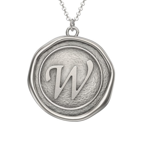 Initial Medallion Necklace - W