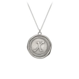 Initial Medallion Necklace - X