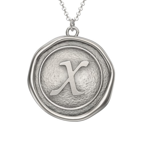 Initial Medallion Necklace - X – Sterling Silver