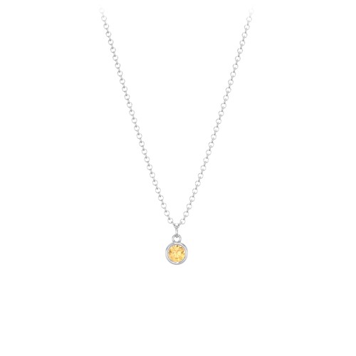 Bezel Set Multi-Birthstone Drop Necklace
