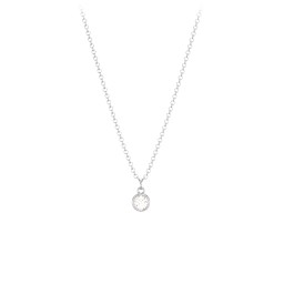 Bezel Set Multi-Birthstone Drop Necklace in 925 Sterling Silver with Cubic Zirconia