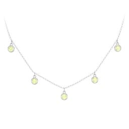 Bezel Set Birthstone Drop Necklace - 5 Stone