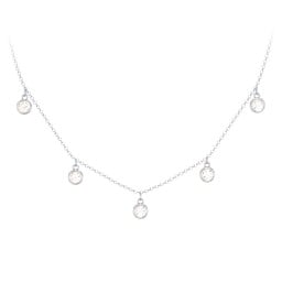 Bezel Set Birthstone Drop Necklace - 5 Stone