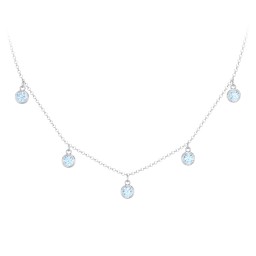 Bezel Set Birthstone Drop Necklace - 5 Stone