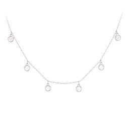 Bezel Set Birthstone Drop Necklace - 6 Stone