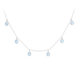Bezel Set Birthstone Drop Necklace - 6 Stone