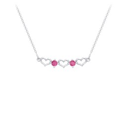 Heart To Heart Necklace with 2 Birthstones