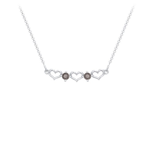 Heart To Heart Necklace with 2 Birthstones