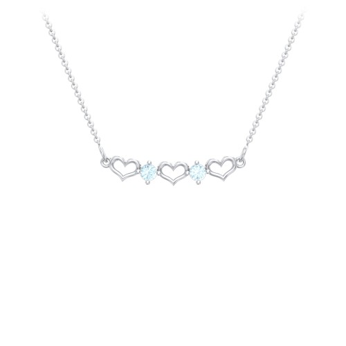 Heart To Heart Necklace with 2 Birthstones