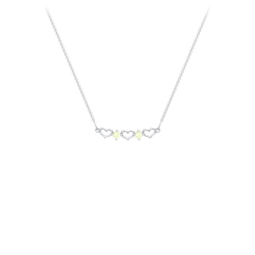 Heart To Heart Necklace with 2 Birthstones