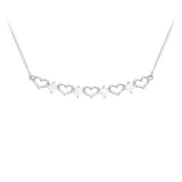 Heart To Heart Necklace with 4 Birthstones