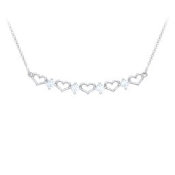 Heart To Heart Necklace with 4 Birthstones