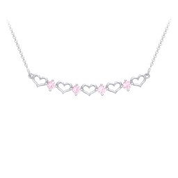 Heart To Heart Necklace with 4 Birthstones