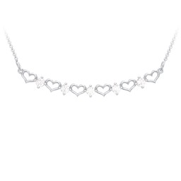 Heart To Heart Necklace with 5 Birthstones