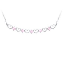 Heart To Heart Necklace with 5 Birthstones