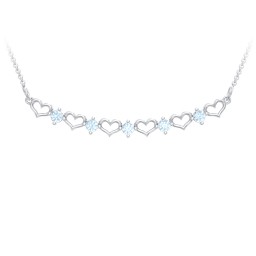 Heart To Heart Necklace with 5 Birthstones