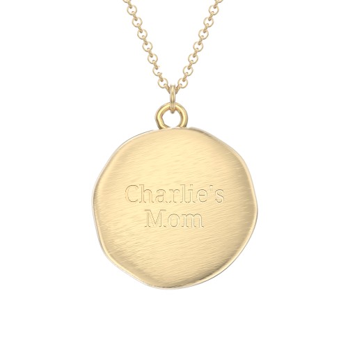 Engravable Paw Print Medallion Necklace – 10K Yellow Gold