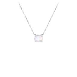 East-West Oval Necklace with Gemstone