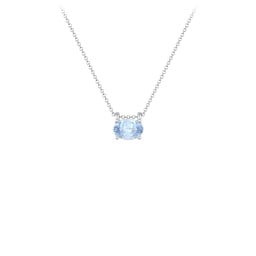 East-West Oval Necklace with Gemstone