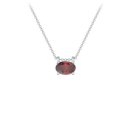 East-West Oval Necklace with Gemstone
