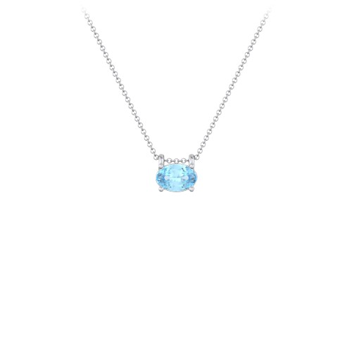 East-West Oval Necklace with Gemstone