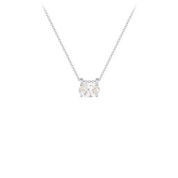 East-West Oval Necklace with Gemstone in 925 Sterling Silver with Cubic Zirconia