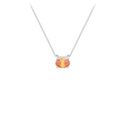 East-West Oval Necklace with Gemstone in 925 Sterling Silver with Citrine