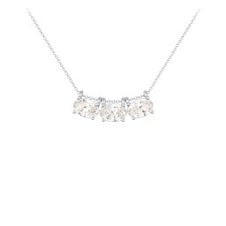 East-West Oval Necklace with 3 Gemstones