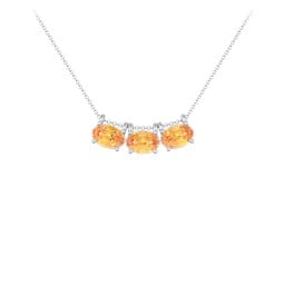 East-West Oval Necklace with 3 Gemstones