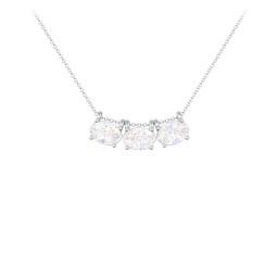 East-West Oval Necklace with 3 Gemstones