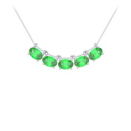 East-West Oval Necklace with 5 Gemstones