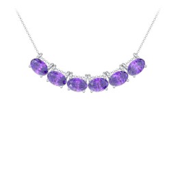 East-West Oval Necklace with 6 Gemstones