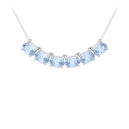 East-West Oval Necklace with 6 Gemstones