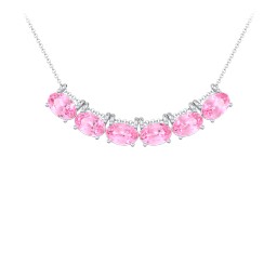 East-West Oval Necklace with 6 Gemstones