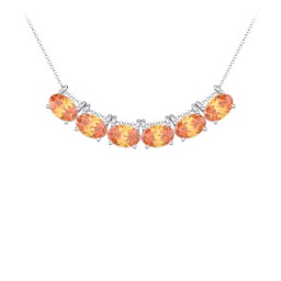 East-West Oval Necklace with 6 Gemstones