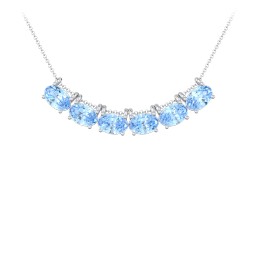 East-West Oval Necklace with 6 Gemstones