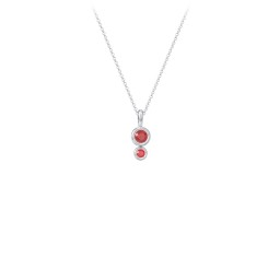 Generations 2-Stone Bezel Set Mother's Necklace in 925 Sterling Silver