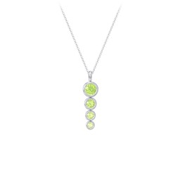 Generations 4-Stone Bezel Set Mother's Necklace in 925 Sterling Silver with Peridot