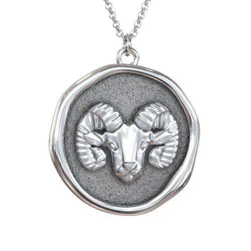 Engravable Aries Zodiac Medallion Necklace – Sterling Silver
