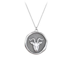 Engravable Capricorn Zodiac Medallion Necklace – Sterling Silver