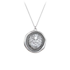 Engravable Leo Zodiac Medallion Necklace – 18K Gold Plated Silver