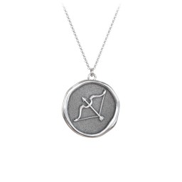 Engravable Sagittarius Zodiac Medallion Necklace