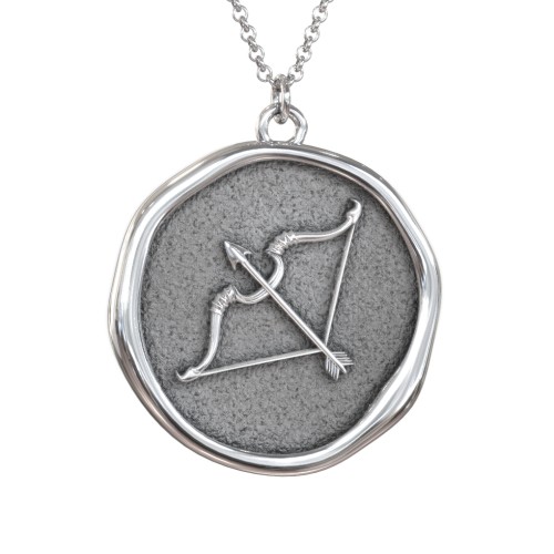 Engravable Sagittarius Zodiac Medallion Necklace – Sterling Silver