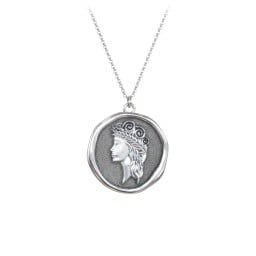 Engravable Virgo Zodiac Medallion Necklace