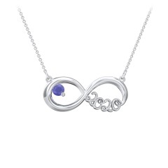 2020 Graduation Infinity Pendant With Gemstone – 10K Yellow Gold with Blue Sapphire