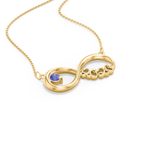 2020 Graduation Infinity Pendant With Gemstone – 10K Yellow Gold with Blue Sapphire