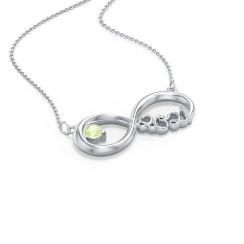 2021 Graduation Infinity Pendant With Gemstone – Sterling Silver with Peridot