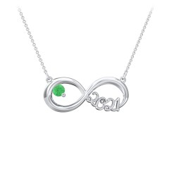2021 Graduation Infinity Pendant With Gemstone – 10K Yellow Gold with Emerald