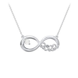 2022 Graduation Infinity Pendant With Gemstone in 925 Sterling Silver with Cubic Zirconia
